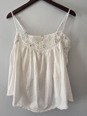 Free People Kayla Lace Trim Sleeveless Top